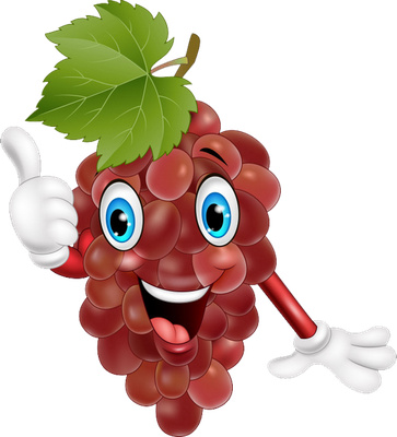 raisin - fruit - alimentation - smiley émoticône émoji cartoon clipart illustration - artémotic