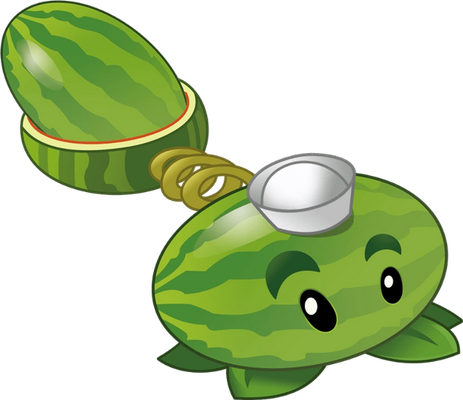 pastèque [Plants vs Zombies] - fruit - alimentation - smiley émoticône émoji cartoon clipart illustration - artémotic