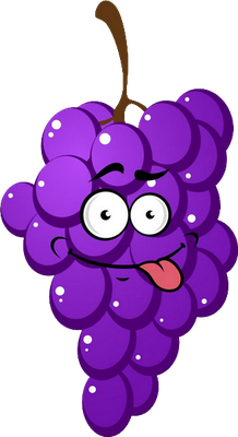 raisin - fruit - alimentation - smiley émoticône émoji cartoon clipart illustration - artémotic