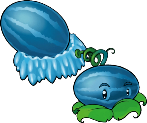 pastèque [Plants vs Zombies] - fruit - alimentation - smiley émoticône émoji cartoon clipart illustration - artémotic