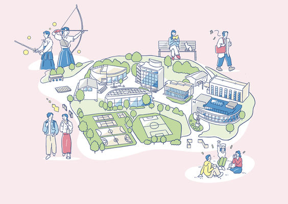 日本文化大学ガイドブック2023 MAPイラスト | AD+D:マッシュルームデザイン | 日本文化大学
