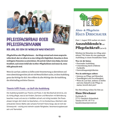 Ausbildungsprofil Pflegefachkraft Infos OHZ