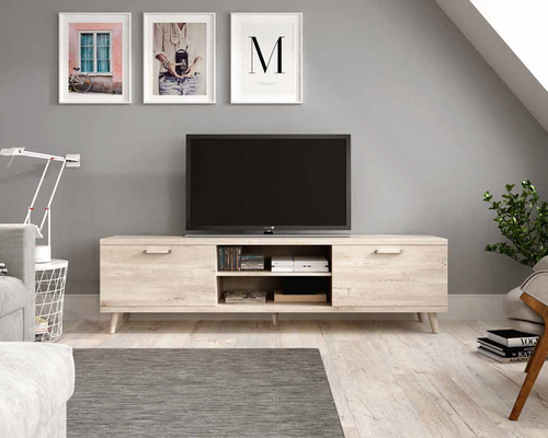 Mobiliario de salón, mueble tv de apartamento.