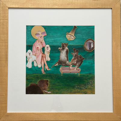 COLLAGE no. 21: “ÁLS DE KAT VAN HUIS IS…” 0.70 x 0.70 m