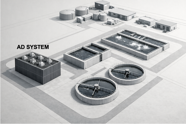 WWTP optimized with a AD system 