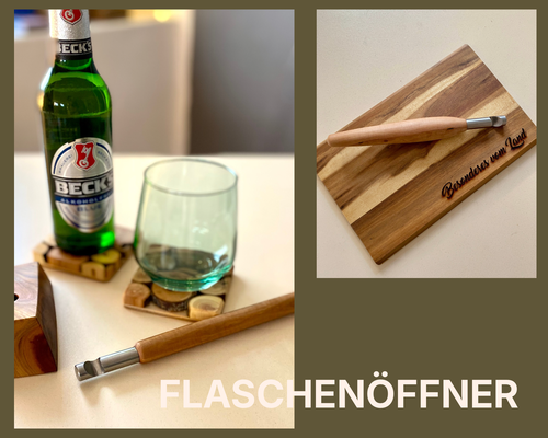 Flaschenöffner aus Holz, handgefertigt und gedrechselt