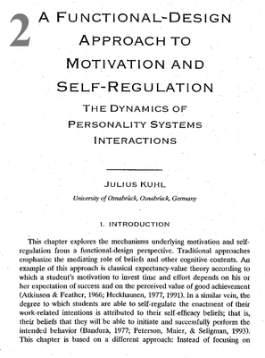 Bestellung #2 - 30/60 Seiten - Preis: 3,00 € - A Functional-Design Approach to Motivation and Self-Regulation