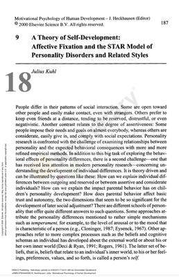 Bestellung #18 - 25 Seiten - Preis: 3,00 € - A Theory of Self-Development: Affective Fixation and the STAR Model of Personality Disorders and Related Styles