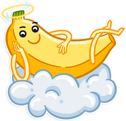 banane - fruit - alimentation - smiley émoticône émoji cartoon clipart illustration - artémotic