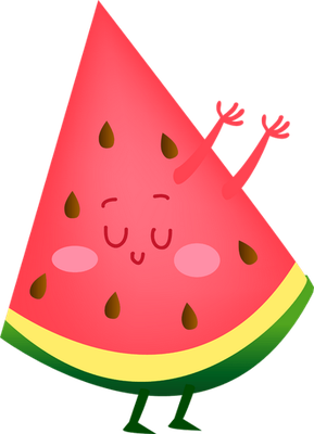 pastèque - fruit - alimentation - smiley émoticône émoji cartoon clipart illustration - artémotic