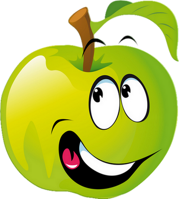 pomme - fruit - alimentation - smiley émoticône émoji cartoon clipart illustration - artémotic