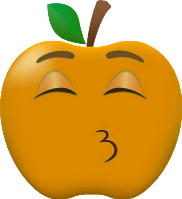pomme - fruit - alimentation - smiley émoticône émoji cartoon clipart illustration - artémotic