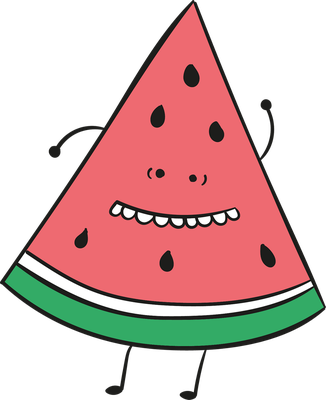 pastèque - fruit - alimentation - smiley émoticône émoji cartoon clipart illustration - artémotic