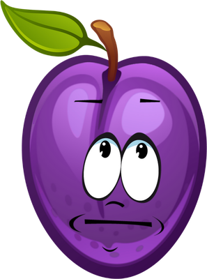 prune - fruit - alimentation - smiley émoticône émoji cartoon clipart illustration - artémotic
