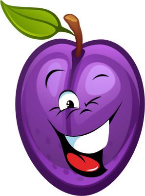 prune - fruit - alimentation - smiley émoticône émoji cartoon clipart illustration - artémotic