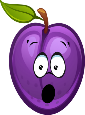 prune - fruit - alimentation - smiley émoticône émoji cartoon clipart illustration - artémotic