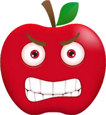 pomme - fruit - alimentation - smiley émoticône émoji cartoon clipart illustration - artémotic