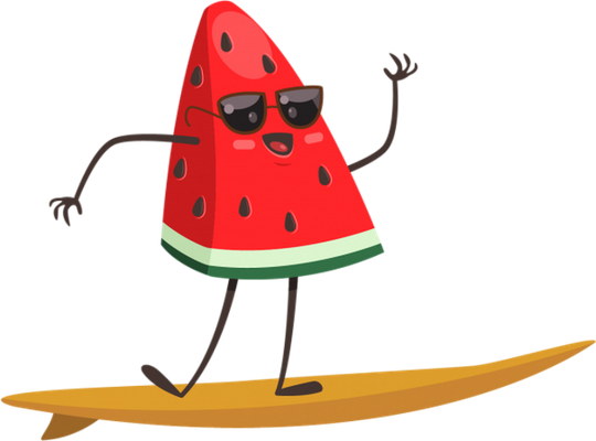 pastèque - fruit - alimentation - smiley émoticône émoji cartoon clipart illustration - artémotic