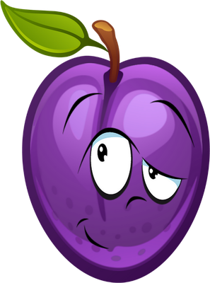 prune - fruit - alimentation - smiley émoticône émoji cartoon clipart illustration - artémotic