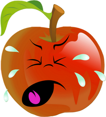 pomme - fruit - alimentation - smiley émoticône émoji cartoon clipart illustration - artémotic