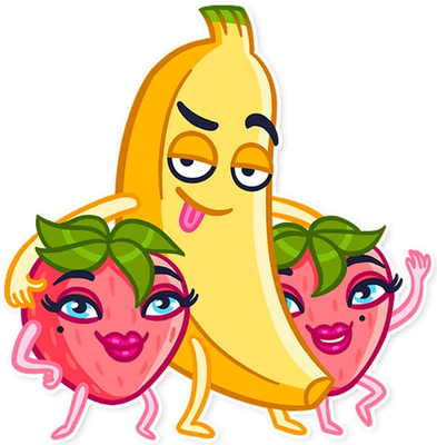 banane - fruit - alimentation - smiley émoticône émoji cartoon clipart illustration - artémotic
