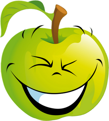 pomme - fruit - alimentation - smiley émoticône émoji cartoon clipart illustration - artémotic