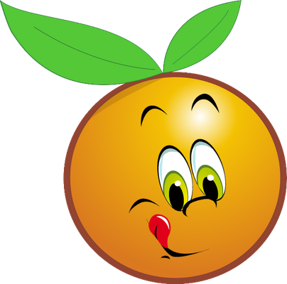 orange - fruit - alimentation - smiley émoticône émoji cartoon clipart illustration - artémotic