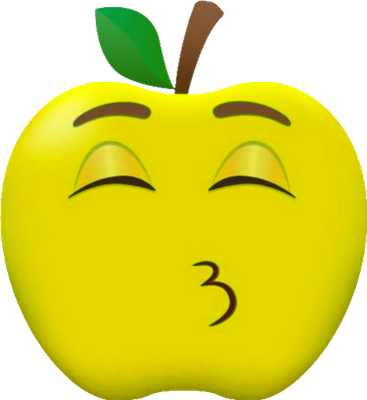 pomme - fruit - alimentation - smiley émoticône émoji cartoon clipart illustration - artémotic
