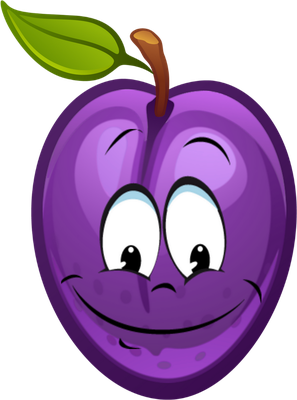 prune - fruit - alimentation - smiley émoticône émoji cartoon clipart illustration - artémotic