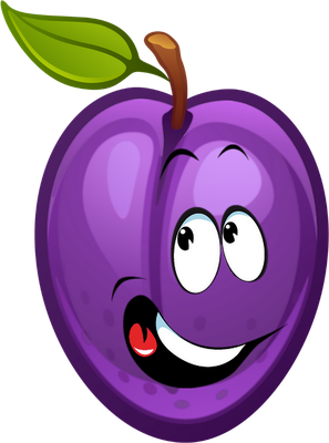 prune - fruit - alimentation - smiley émoticône émoji cartoon clipart illustration - artémotic