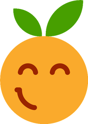orange - fruit - alimentation - smiley émoticône émoji cartoon clipart illustration - artémotic