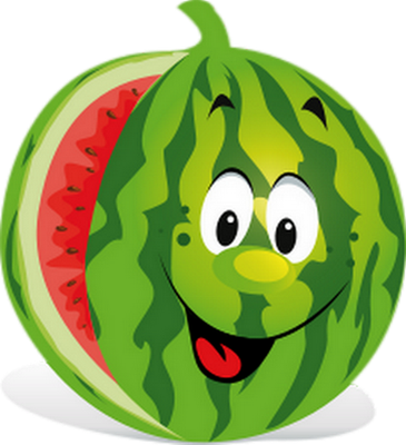 pastèque - fruit - alimentation - smiley émoticône émoji cartoon clipart illustration - artémotic