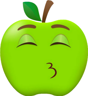 pomme - fruit - alimentation - smiley émoticône émoji cartoon clipart illustration - artémotic