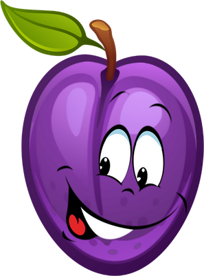 prune - fruit - alimentation - smiley émoticône émoji cartoon clipart illustration - artémotic