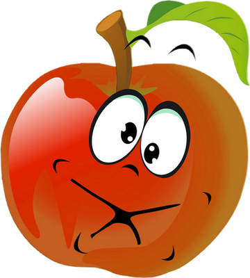 pomme - fruit - alimentation - smiley émoticône émoji cartoon clipart illustration - artémotic