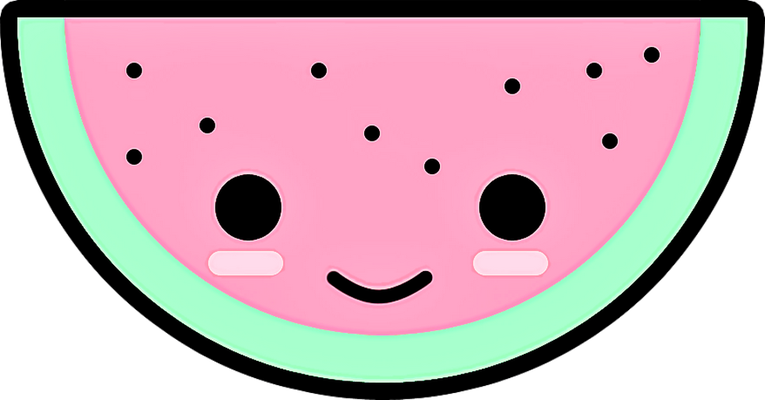 pastèque - fruit - alimentation - smiley émoticône émoji cartoon clipart illustration - artémotic