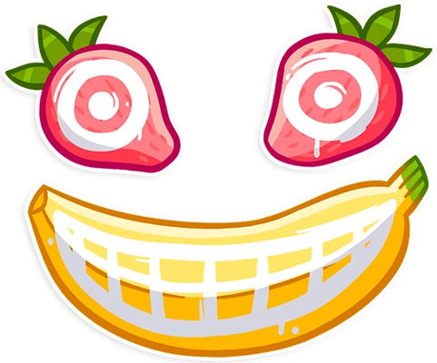 banane - fruit - alimentation - smiley émoticône émoji cartoon clipart illustration - artémotic