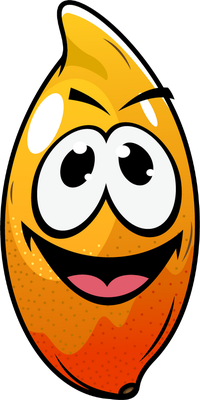 mangue - fruit - alimentation - smiley émoticône émoji cartoon clipart illustration - artémotic