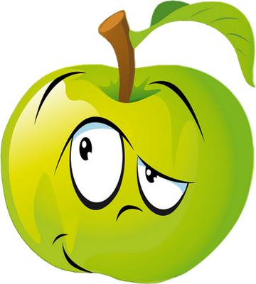 pomme - fruit - alimentation - smiley émoticône émoji cartoon clipart illustration - artémotic