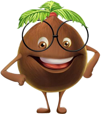 noix de coco - fruit - alimentation - smiley émoticône émoji cartoon clipart illustration - artémotic