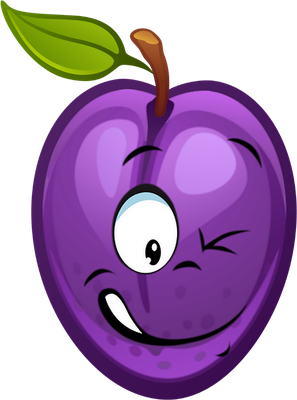 prune - fruit - alimentation - smiley émoticône émoji cartoon clipart illustration - artémotic