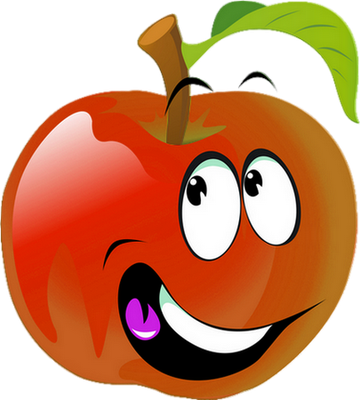 pomme - fruit - alimentation - smiley émoticône émoji cartoon clipart illustration - artémotic