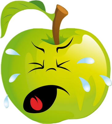 pomme - fruit - alimentation - smiley émoticône émoji cartoon clipart illustration - artémotic