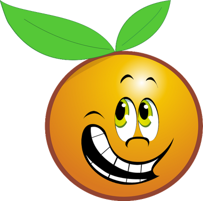 orange - fruit - alimentation - smiley émoticône émoji cartoon clipart illustration - artémotic