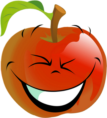 pomme - fruit - alimentation - smiley émoticône émoji cartoon clipart illustration - artémotic
