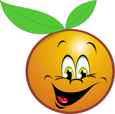 orange - fruit - alimentation - smiley émoticône émoji cartoon clipart illustration - artémotic
