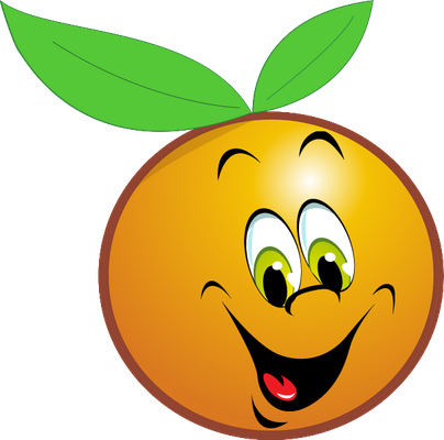 orange - fruit - alimentation - smiley émoticône émoji cartoon clipart illustration - artémotic