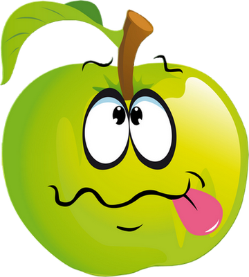 pomme - fruit - alimentation - smiley émoticône émoji cartoon clipart illustration - artémotic