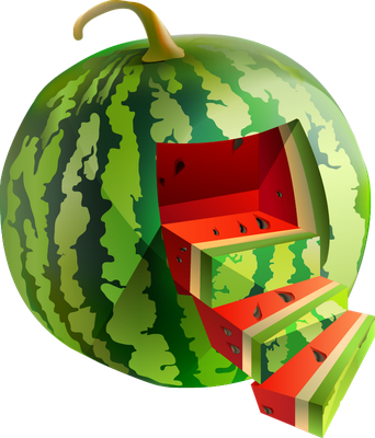 pastèque - fruit - alimentation - smiley émoticône émoji cartoon clipart illustration - artémotic