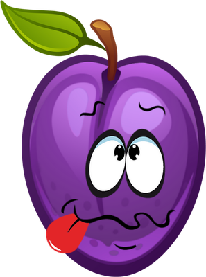 prune - fruit - alimentation - smiley émoticône émoji cartoon clipart illustration - artémotic